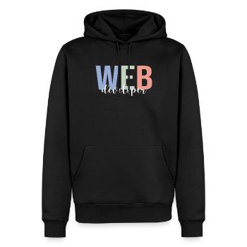 Web Developer Coding Programmer Programming - Men’s Premium Organic Hoodie - black - Front - Nico (187cm)