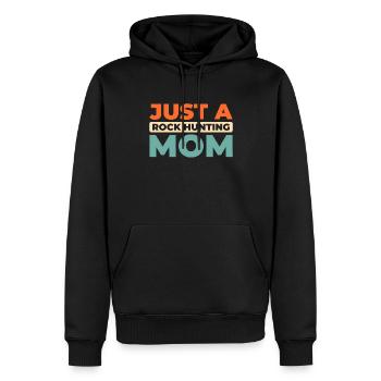 Géologue Collectionneur de pierres Juste une maman chasseuse de roches - Sweat à capuche Premium bio Homme - noir - Devant - Nico (187cm)