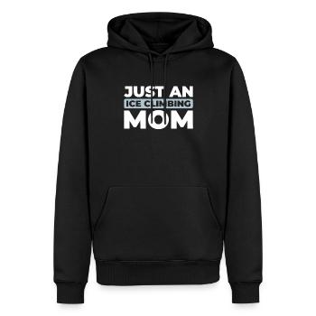 Eisklettern juste une maman grimpeuse sur glace - Sweat à capuche Premium bio Homme - noir - Devant - Nico (187cm)