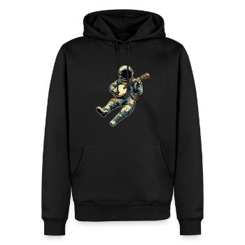 Astronaut Weltraum Bluegrass Banjo Spieler - Männer Premium Bio Hoodie - Schwarz - Vorne - Nico (187cm)