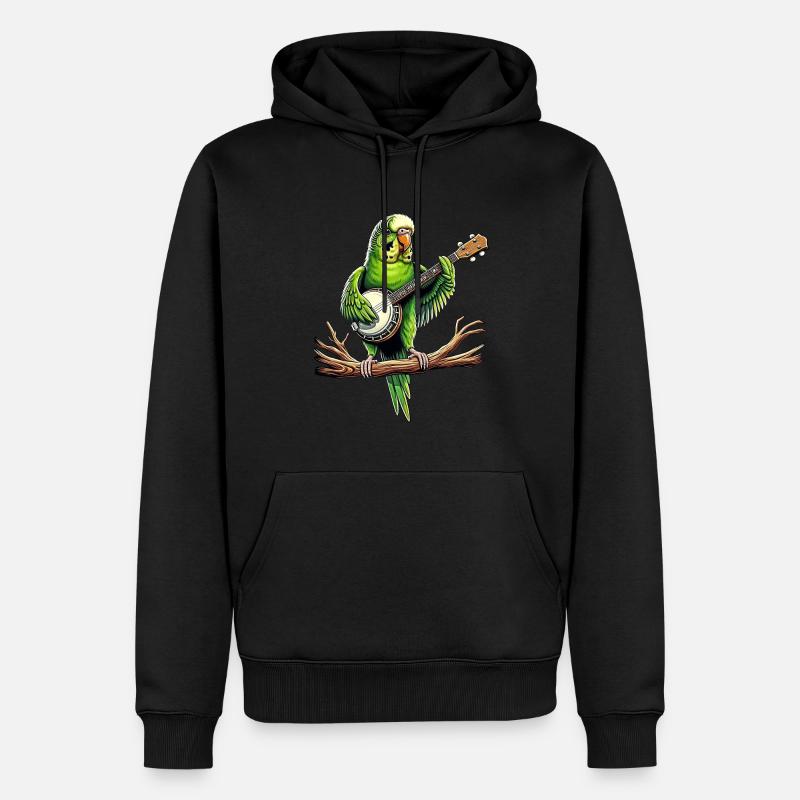 Budgie Budgie Perroquet Bluegrass Banj - Sweat à capuche Premium bio Homme - noir