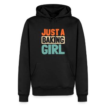 Boulangerie Boulangerie Juste une boulangère - Sweat à capuche Premium bio Homme - noir - Devant - Nico (187cm)