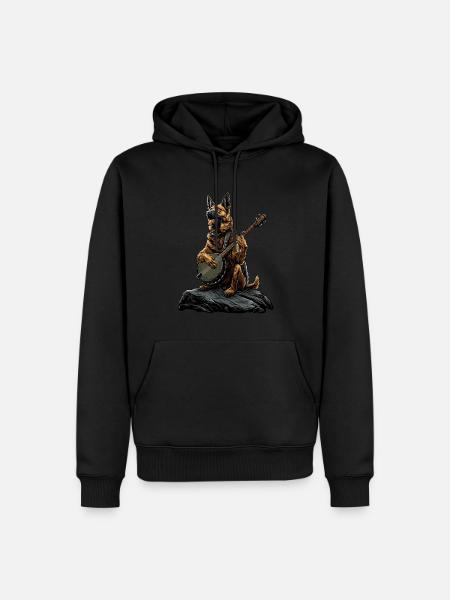Belgian Malinois Dog Bluegrass Banjo Player - Men’s Premium Organic Hoodie - black