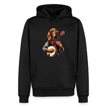 Bloodhound Dog Joueur de banjo bluegrass - Sweat à capuche Premium bio Homme - noir - Devant - Nico (187cm)