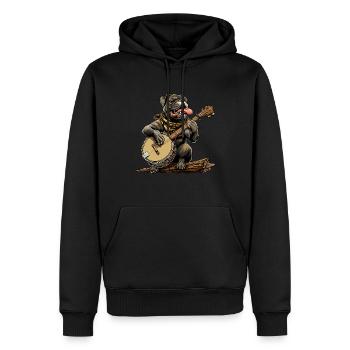 Bullmastiff Chien Joueur de Banjo Bluegrass - Sweat à capuche Premium bio Homme - noir - Devant - Nico (187cm)
