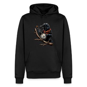 Crow Raven Joueur de banjo bluegrass - Sweat à capuche Premium bio Homme - noir - Devant - Nico (187cm)