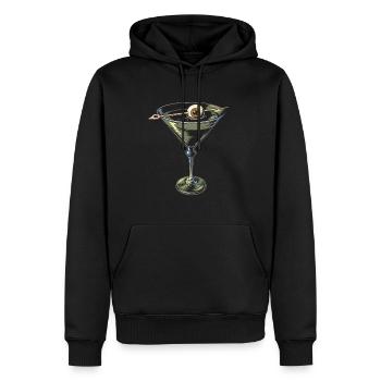 Weirdcore Ästhetischer Augapfel Cocktail Strangeco - Männer Premium Bio Hoodie - Schwarz - Vorne - Nico (187cm)