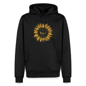 Weirdcore Ästhetisch Sonnenblumenauge Gruselig Str - Männer Premium Bio Hoodie - Schwarz - Vorne - Nico (187cm)