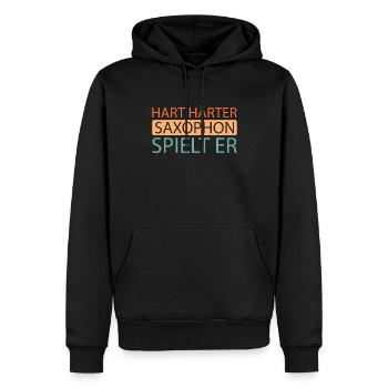 Saxophone Saxophone - Sweat à capuche Premium bio Homme - noir - Devant - Nico (187cm)