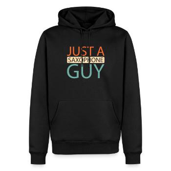 Saxophon Saxofon Juste un saxophone - Sweat à capuche Premium bio Homme - noir - Devant - Nico (187cm)