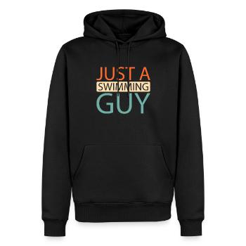 Schwimmen Schwimmer Just A Swimming Guy - Männer Premium Bio Hoodie - Schwarz - Vorne - Nico (187cm)
