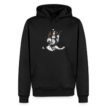 Anglais Springer Spaniel Chien Bluegrass Banjo Spie - Sweat à capuche Premium bio Homme - noir - Devant - Nico (187cm)