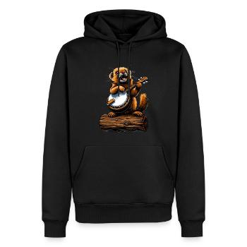 Ferret Pet Joueur de banjo bluegrass - Sweat à capuche Premium bio Homme - noir - Devant - Nico (187cm)