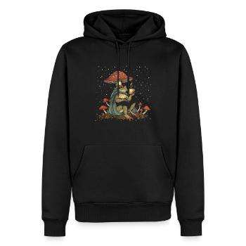 Cottagecore Aesthetic Frog Coffee Mushroom Witch G - Men’s Premium Organic Hoodie - black - Front - Nico (187cm)