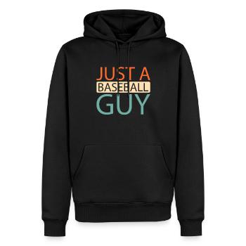 Le baseball juste un gars de baseball - Sweat à capuche Premium bio Homme - noir - Devant - Nico (187cm)