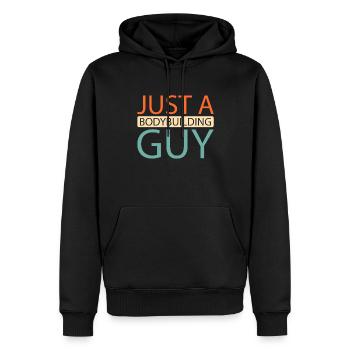 Bodybuilder Bodybuilding Just A Bodybuilding Guy - Men’s Premium Organic Hoodie - black - Front - Nico (187cm)