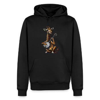 Giraffe Tier Bluegrass Banjo Spieler - Männer Premium Bio Hoodie - Schwarz - Vorne - Nico (187cm)