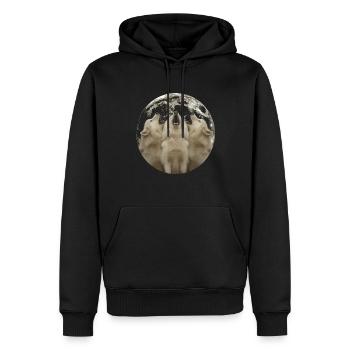 Akita Hund Heulender Mond - Männer Premium Bio Hoodie - Schwarz - Vorne - Nico (187cm)
