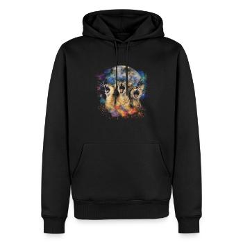 Abessinierkatze Heulender Mond - Männer Premium Bio Hoodie - Schwarz - Vorne - Nico (187cm)