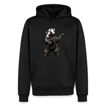 Honey Badger Ratel Bluegrass Banjo Spieler - Männer Premium Bio Hoodie - Schwarz - Vorne - Nico (187cm)