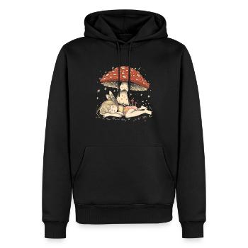 Cottagecore Ästhetische schlafende Fee Pilz Witchy - Männer Premium Bio Hoodie - Schwarz - Vorne - Nico (187cm)