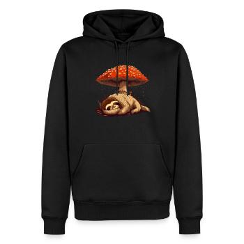 Cottagecore Ästhetische Schlaffaultier Pilz Witchy - Männer Premium Bio Hoodie - Schwarz - Vorne - Nico (187cm)