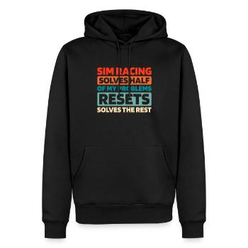 Sim Racing - Männer Premium Bio Hoodie - Schwarz - Vorne - Nico (187cm)