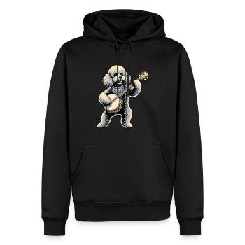 Caniche Chien Bluegrass Joueur de banjo - Sweat à capuche Premium bio Homme - noir - Devant - Nico (187cm)