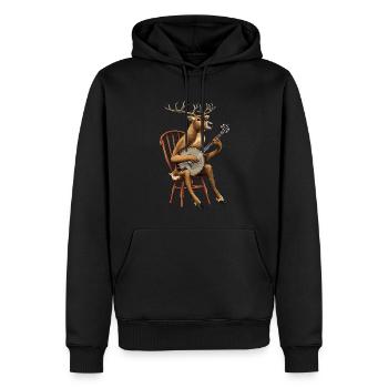Rentier Weihnachten Weihnachtsmann Bluegrass Banjo - Männer Premium Bio Hoodie - Schwarz - Vorne - Nico (187cm)