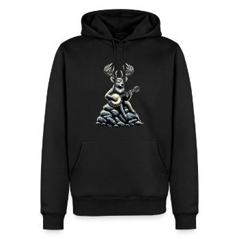 Rentier Weihnachten Weihnachtsmann Bluegrass Banjo - Männer Premium Bio Hoodie - Schwarz - Vorne - Nico (187cm)