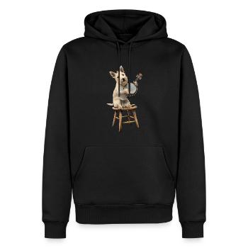 Scottish Terrier Chien Joueur de Banjo Bluegrass - Sweat à capuche Premium bio Homme - noir - Devant - Nico (187cm)