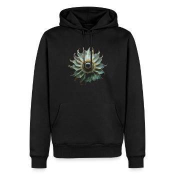 Weirdcore Ästhetische Blume Menschlicher Augapfel - Männer Premium Bio Hoodie - Schwarz - Vorne - Nico (187cm)