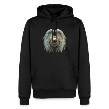 Esthétique étrange Ailes de globe oculaire humain - Sweat à capuche Premium bio Homme - noir - Devant - Nico (187cm)