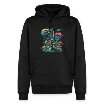Weirdcore Aesthetic Eyes Eyeball Machines Drea - Men’s Premium Organic Hoodie - black - Front - Nico (187cm)