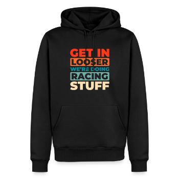 Sim Racing - Sweat à capuche Premium bio Homme - noir - Devant - Nico (187cm)
