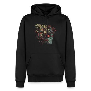 Weirdcore Aesthetics Weird Woman Face Dreamcore Au - Men’s Premium Organic Hoodie - black - Front - Nico (187cm)