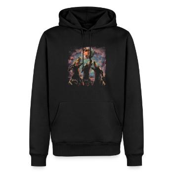 Dobermann Hund Heulender Mond - Männer Premium Bio Hoodie - Schwarz - Vorne - Nico (187cm)