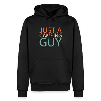 Tente Camping Camping Juste un gars de camping - Sweat à capuche Premium bio Homme - noir - Devant - Nico (187cm)