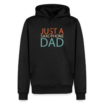 Saxophon Saxofon Juste un papa saxophone - Sweat à capuche Premium bio Homme - noir - Devant - Nico (187cm)