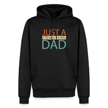 Cor français Hornist Juste un cor français papa - Sweat à capuche Premium bio Homme - noir - Devant - Nico (187cm)