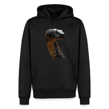 Cobra royal - Sweat à capuche Premium bio Homme - noir - Devant - Nico (187cm)