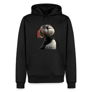 Macareux - Sweat à capuche Premium bio Homme - noir - Devant - Nico (187cm)