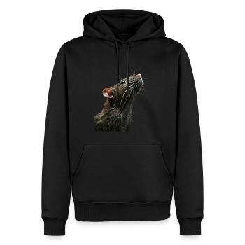 Rat - Sweat à capuche Premium bio Homme - noir - Devant - Nico (187cm)