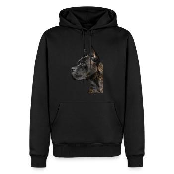 Cane corso - Sweat à capuche Premium bio Homme - noir - Devant - Nico (187cm)
