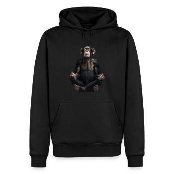 Schimpanse - Männer Premium Bio Hoodie - Schwarz - Vorne - Nico (187cm)