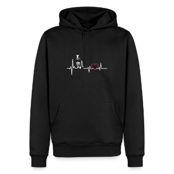 Kuh - Männer Premium Bio Hoodie - Schwarz - Vorne - Nico (187cm)