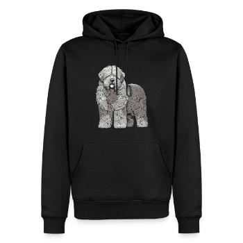 Altenglischer Schäferhund Bobtail Fingerabdruck - Männer Premium Bio Hoodie - Schwarz - Vorne - Nico (187cm)
