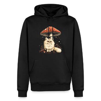Cottagecore Ästhetische Perserkatze Pilz Witchy Fl - Männer Premium Bio Hoodie - Schwarz - Vorne - Nico (187cm)
