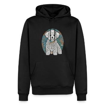 Bichon Frize Fingerabdruck - Männer Premium Bio Hoodie - Schwarz - Vorne - Nico (187cm)