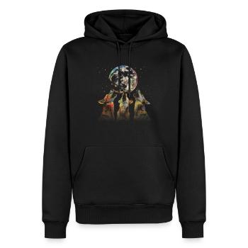 Australian Cattle Dog Hund Heulender Mond - Männer Premium Bio Hoodie - Schwarz - Vorne - Nico (187cm)